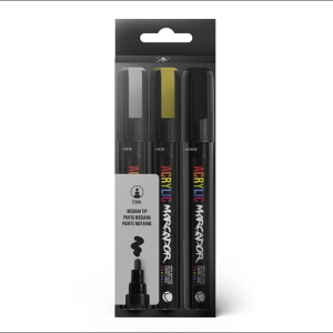 MTN Pack Marcador Acrilico 3 uds metal 1mm
