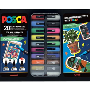 Maleta Posca Metalica 20P POP Colours