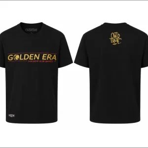 Camiseta negra de Overtime Co. con homenaje al hip hop de los 90.