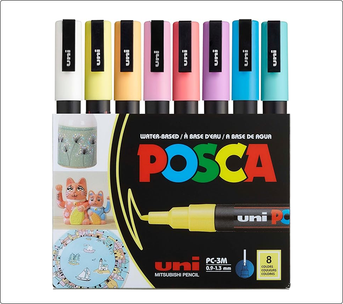 Pack 8 Rotuladores POSCA PC-3M Colores Suaves